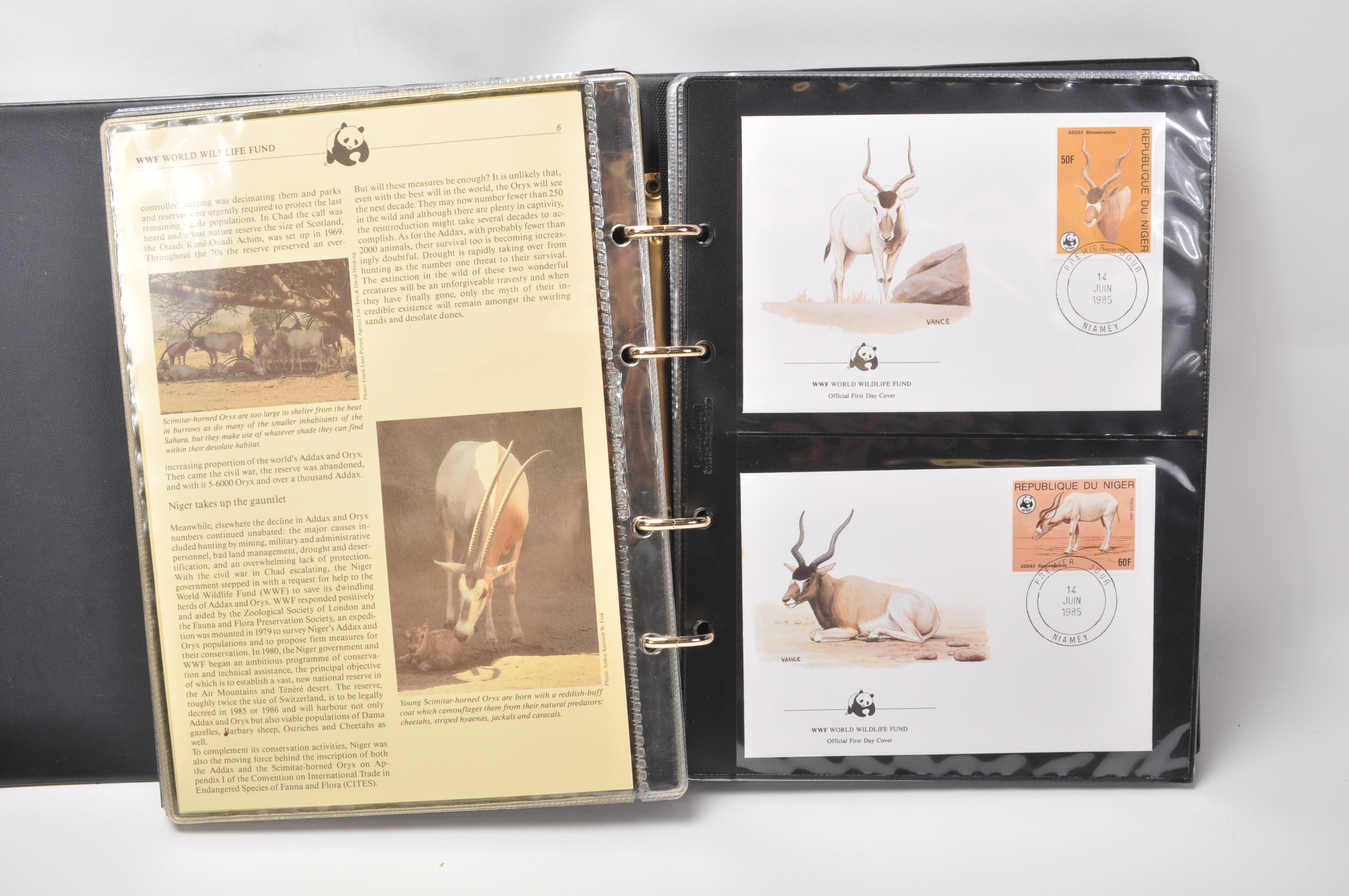 A group of five WWF stamp collectors albums filled with WWF special issue animals stamps, albums - Image 5 of 23