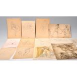 A group of erotic sketch drawings scenes with dioramas of erotic / sexual scenes. Some prints and