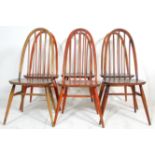 Lucian Ercolani for Ercol Furniture - A set of 6 mid century Ercol beech and elm wood Quaker pattern