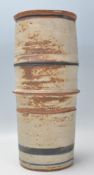 ROBIN WELCH (1936-2019) - A large retro studio art pottery stoneware cylindrical vessel / vase