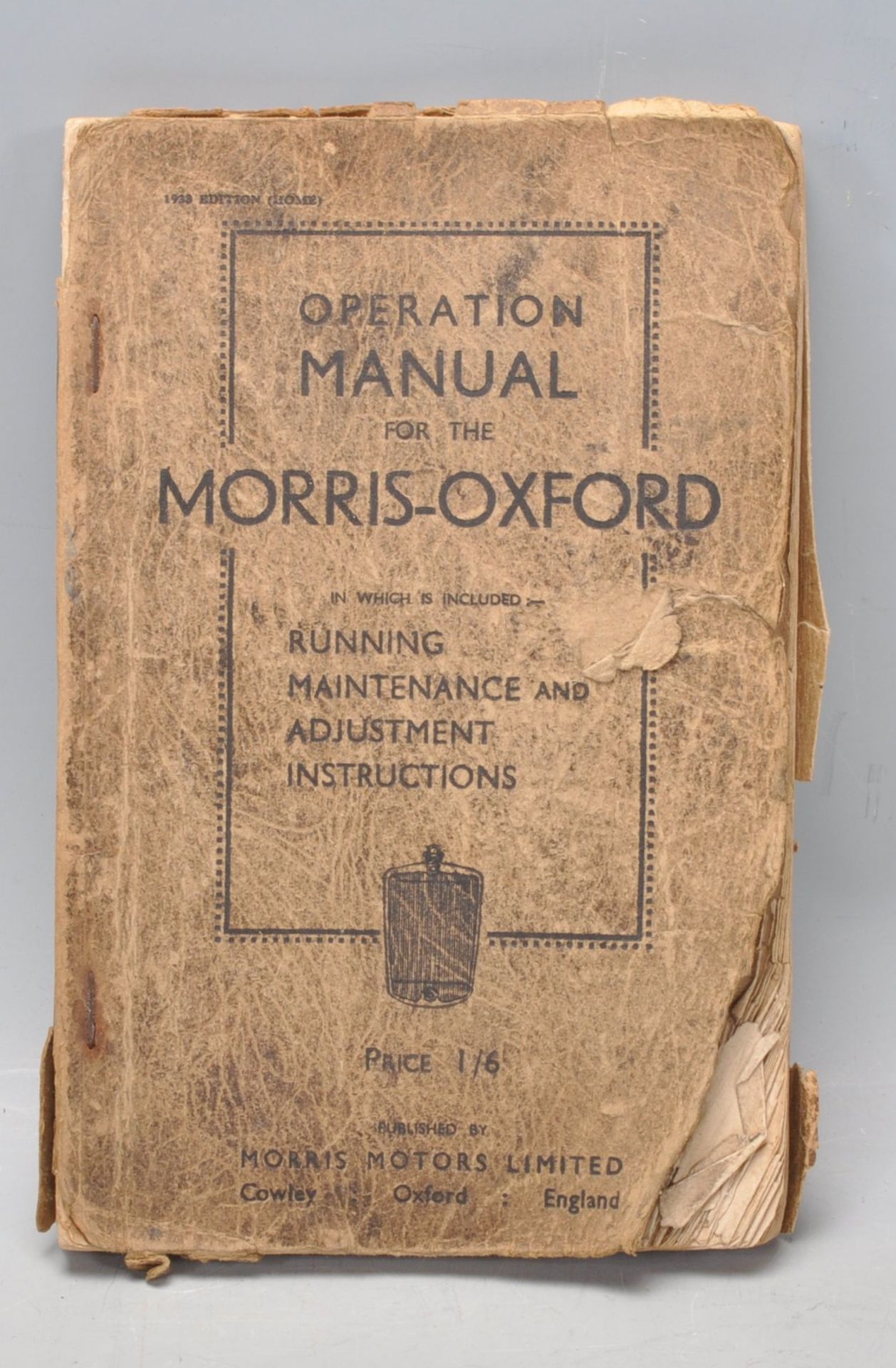 Motoring - A Operation Manual for a Morris-Oxford Six. 1933 edition.