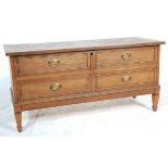 A good Edwardian style end of bed ottoman chest / blanket box having a hinged top overh faux