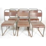 A set of 6 retro vintage mid 20th century Industrial village hall / working men's club stacking