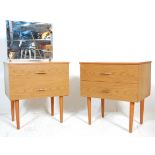 A retro 20th Century melamine teak wood effect dressing table chest of small proportions having a