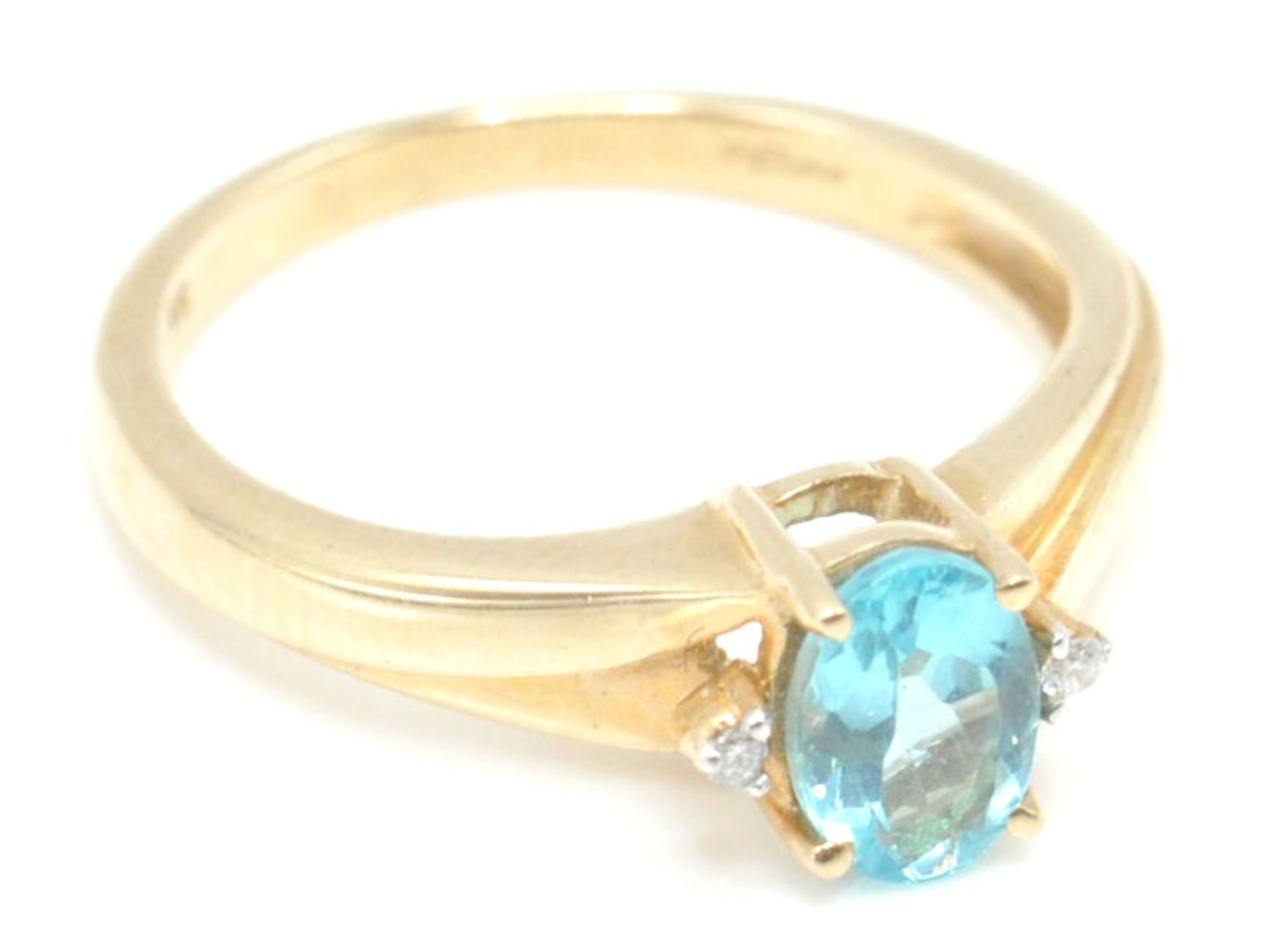 2 9ct gold hallmarked rings. To include a topaz and diamond ring in shaped prong setting - Bild 10 aus 16