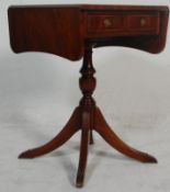 A good Brights Of Nettlebed mahogany sofa table / side table having drop ends with two drawers.