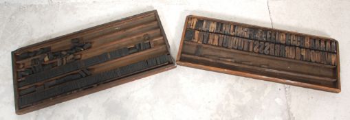 A large collection of good sized Industrial 20th century printers block advertising letters