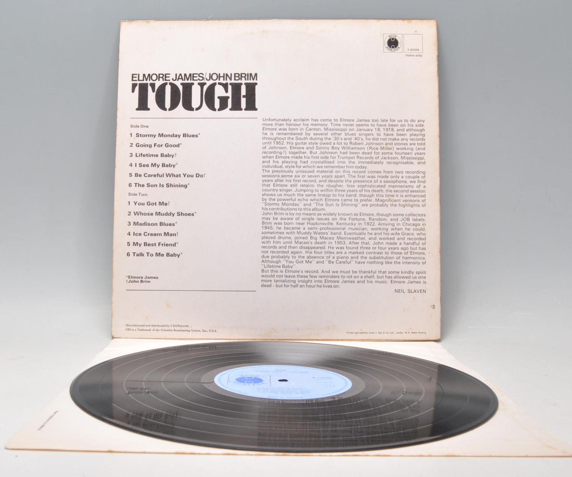 A vinyl long play LP record album by Elmore James / John Brim – Tough – Original Blue Horizon 1st - Bild 3 aus 4