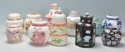 A mixed group of ceramic ginger jars dating from the early 20th Century to include three Masons