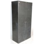 Milner - A large vintage mid 20th Century grey Industrial metal stationary locker cupboard having