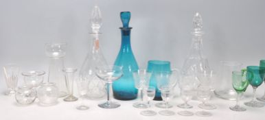 A collection of vintage and antique glassware to include 19th Century and Victorian glasses, two cut