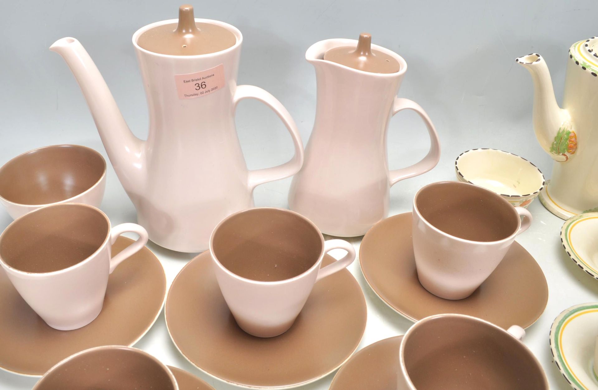 A collection of vintage bone china tea sets to include an Art Deco Burleigh ware tea set having - Bild 5 aus 15