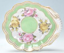 EARLY 19TH CENTURY BELIEVED SPODE SCALLOPED DISH