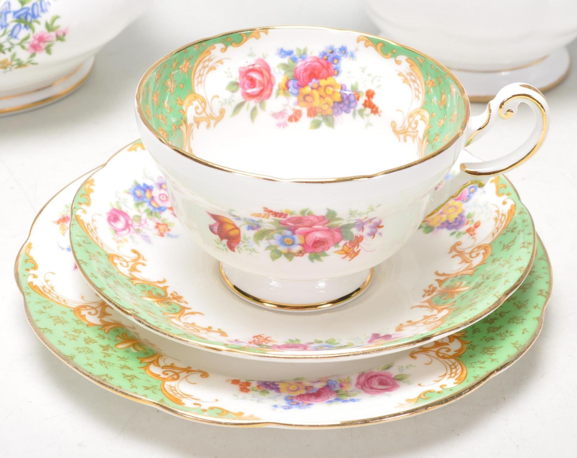 A collection of vintage English bone china items to include a Royal Albert Serena pattern coffee - Bild 3 aus 14