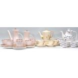 A collection of vintage bone china tea sets to include an Art Deco Burleigh ware tea set having