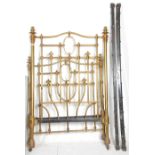 A good Victorian 19th century brass single bed. The brass tubular head and footboard united by rails