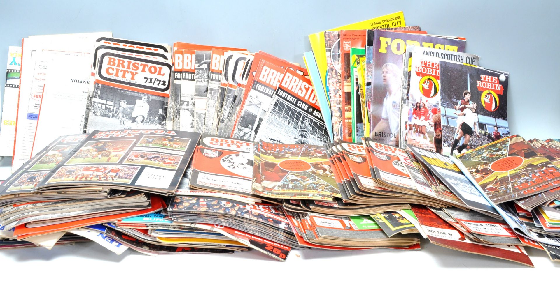 A large collection of vintage 1970's football programmes, mostly being Bristol related including
