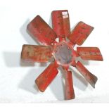 An unusual 20th Century retro vintage industrial painted cast metal turbine fan / propellor having