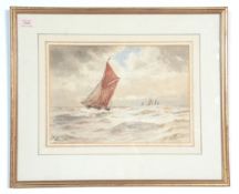 William Henry Pearson (British, 1849-1923). Maritime study of sailboats at high sea, signed and