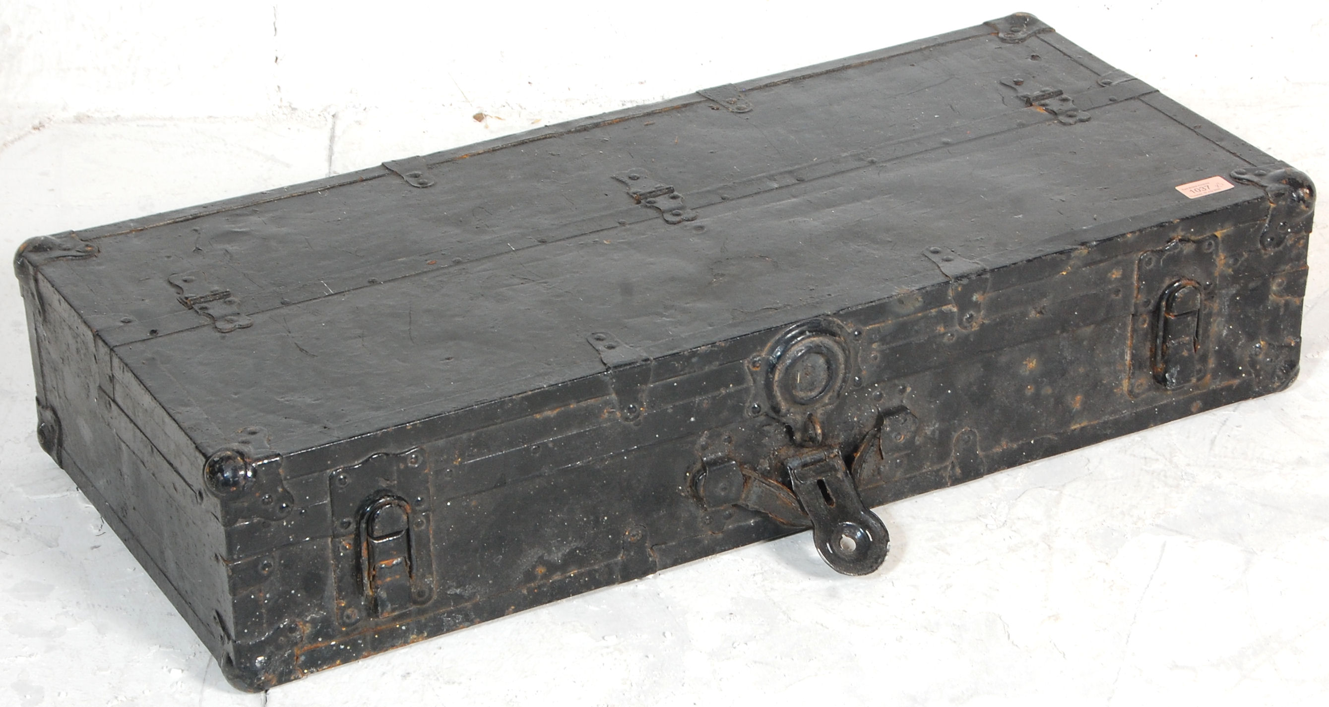 A good group of three low rectangle storage boxes with two metal bound examples and one metal - Image 7 of 8