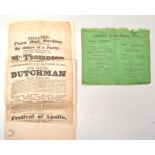 Two 19th century Victorian theatre programmes both