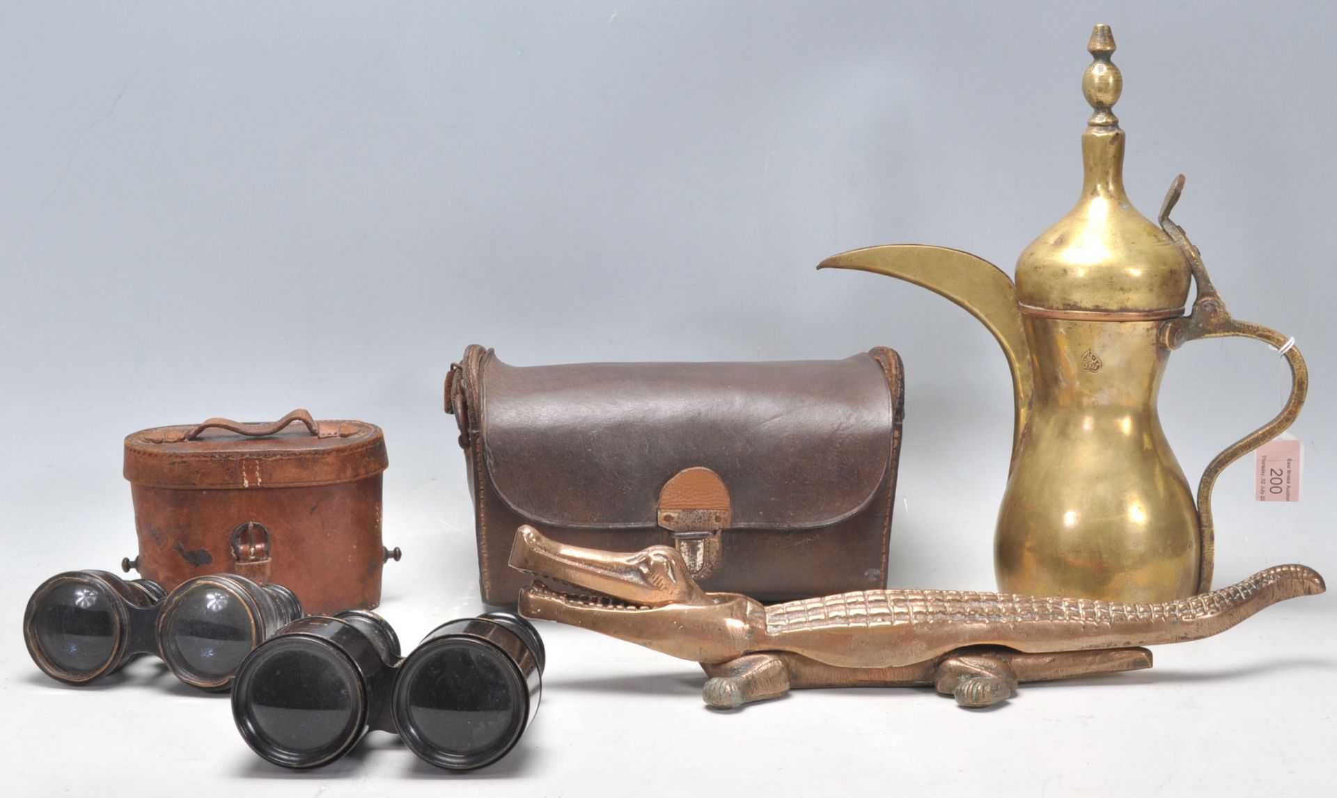 A mixed group of items dating from the 19th Century Century to include a brass Islamic Dahl Coffee