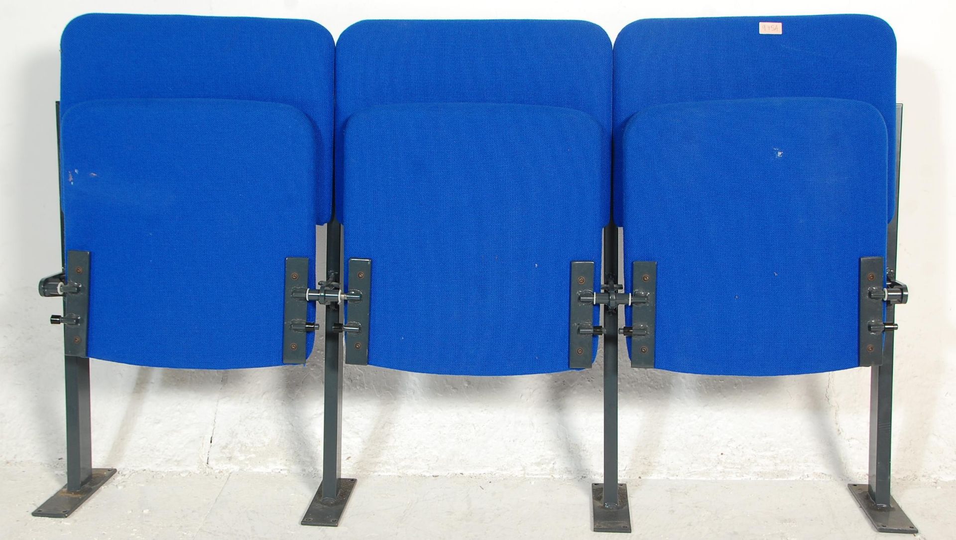 A 20th Century set of contemporary cinema / theatre folding metamorphic seating / benches / chairs