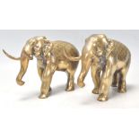 A pair of 20th Century Indian brass elephant figur