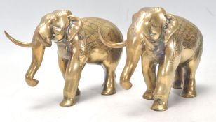 A pair of 20th Century Indian brass elephant figur