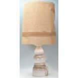 A large retro mid 20th Century glazed West German type ceramic floor - table lamp having a large
