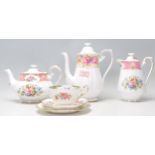 A collection of vintage English bone china items to include a Royal Albert Serena pattern coffee
