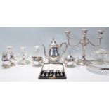 A mixed group of silver plated wares to include a good quality Viners coffee service comprising