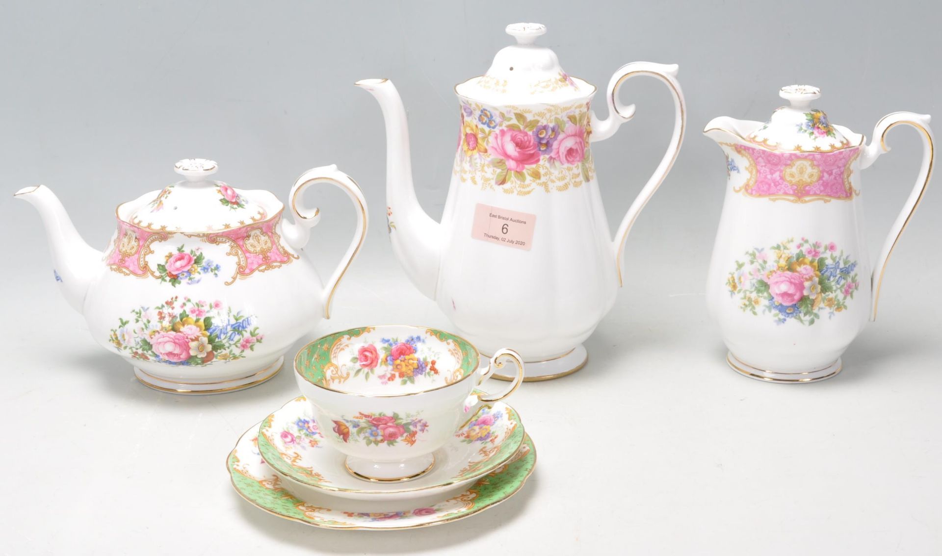 A collection of vintage English bone china items to include a Royal Albert Serena pattern coffee - Bild 2 aus 14