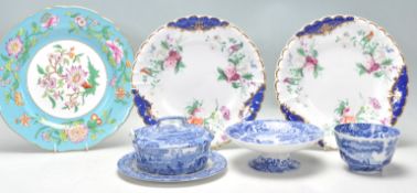 A mixed group of English china dating from the 19th Century to include a matching pair of Copeland