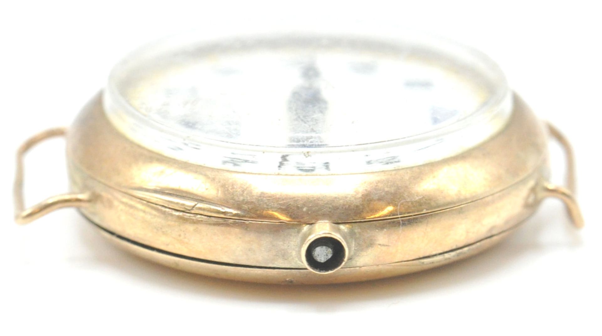 A 9ct gold hallmarked wristwatch fob with swiss movement marked Bird In Ring.Hallmarks rubbed, - Bild 3 aus 5