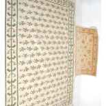 A 20th Century Laura Ashley contemporary wool floor rug having cream ground with pink and green