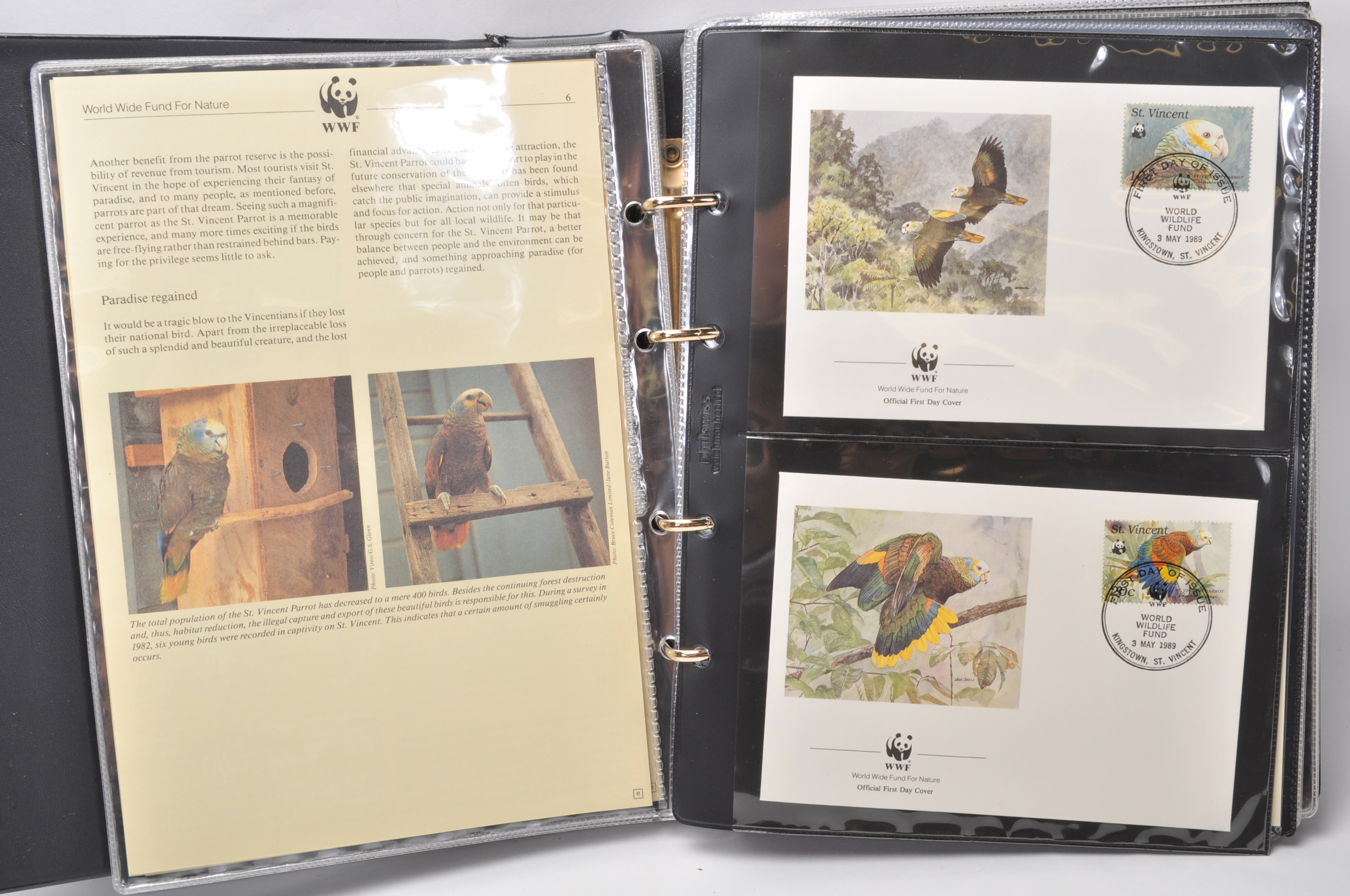 A group of five WWF stamp collectors albums filled with WWF special issue animals stamps, albums - Image 9 of 23