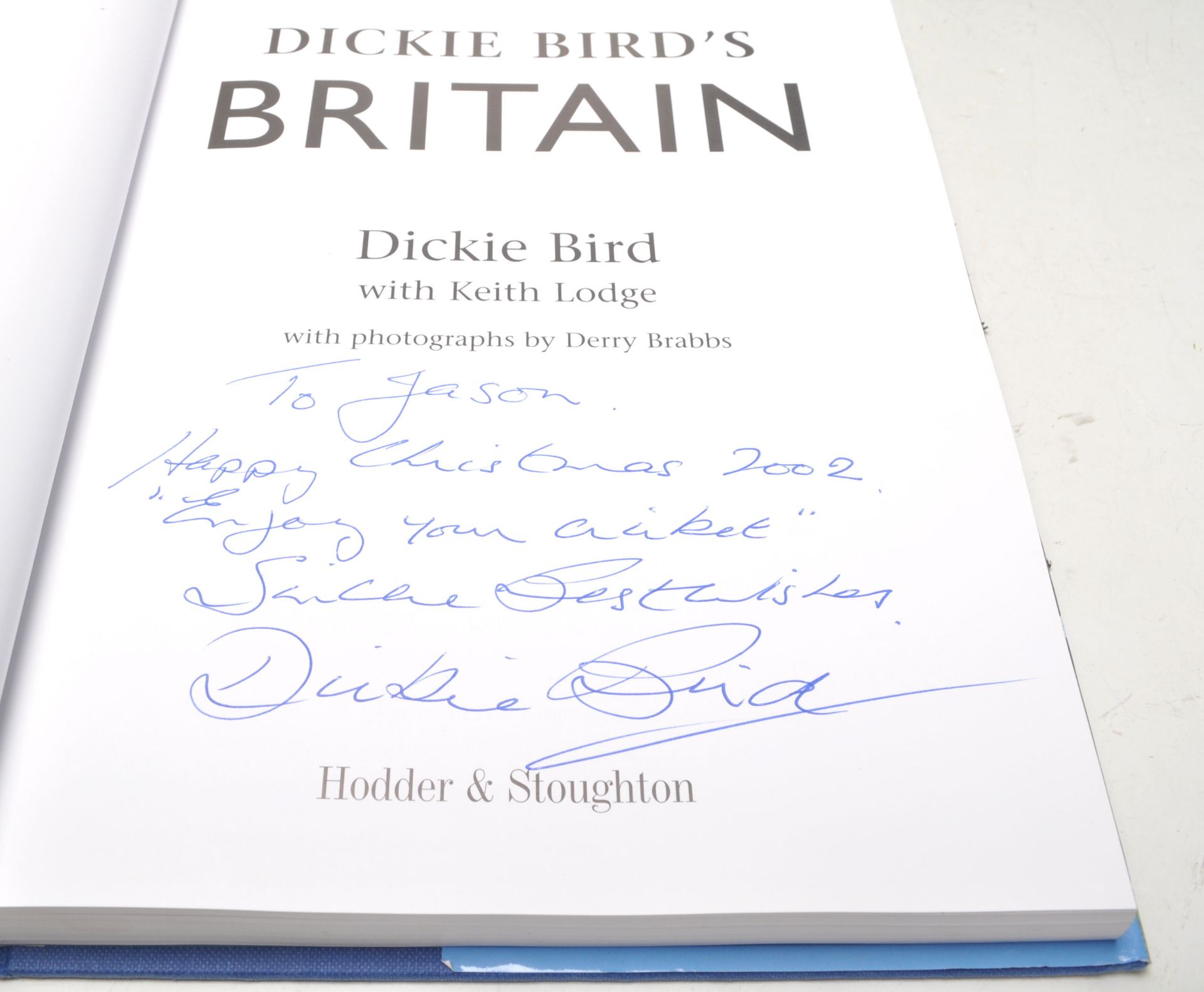 A group of four signed hardback books to include Dickie Bird 'Britain With Photographs By Derry - Image 5 of 7