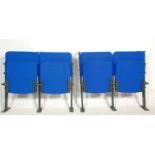 A pair of 20th Century contemporary cinema / theatre folding metamorphic seating / benches /