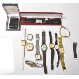 A collection of vintage wrist watches to include gentleman's and ladies watches; a Seiko quartz