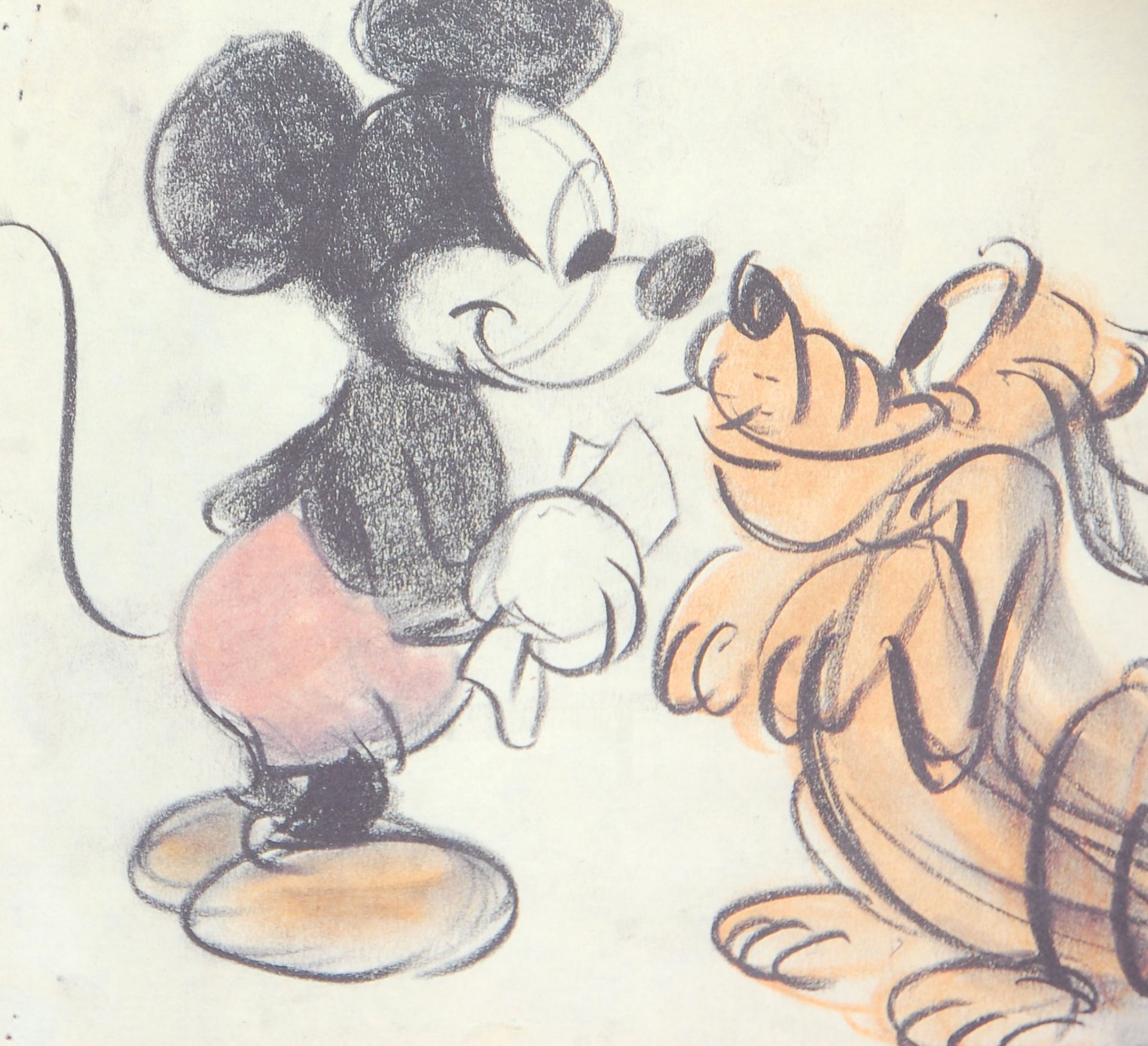 A good vintage pencil drawing sketch print of Disney Mickey Mouse and Pluto entitled 'Pluto's - Bild 3 aus 3