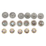 A collection of 19th century buttons to include a 19th century facet cut steel set of six