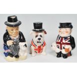 A group of three ceramic figurines to include Kevin Francis 'Little Winston' limited edition