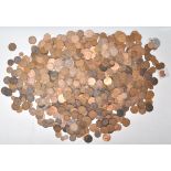 A large collection of great british copper coinage, mostly pennies dating from the early 20th