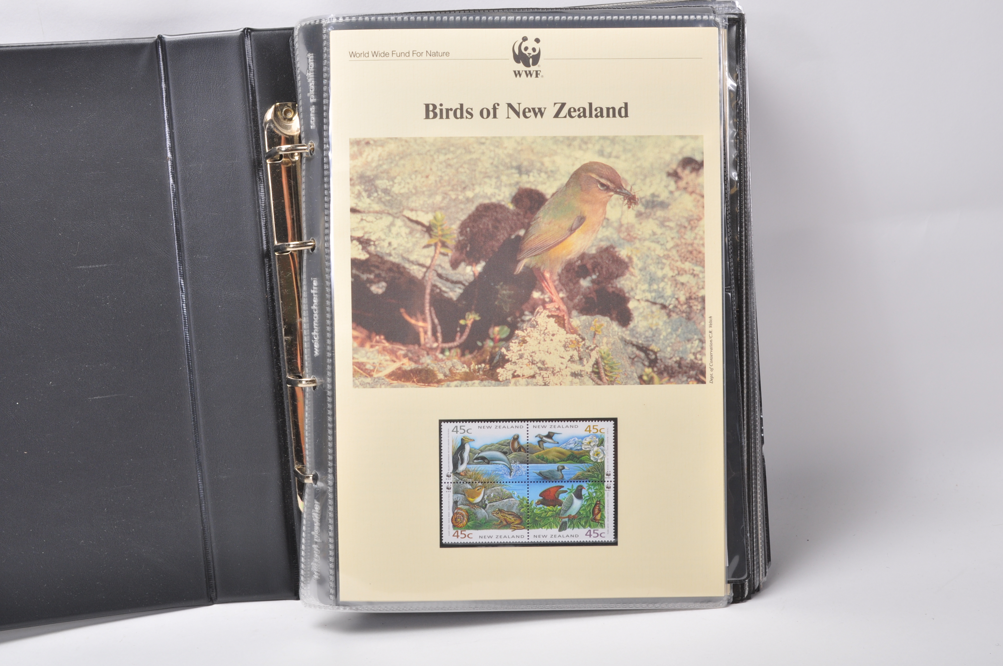 A group of five WWF stamp collectors albums filled with WWF special issue animals stamps, albums - Image 13 of 23