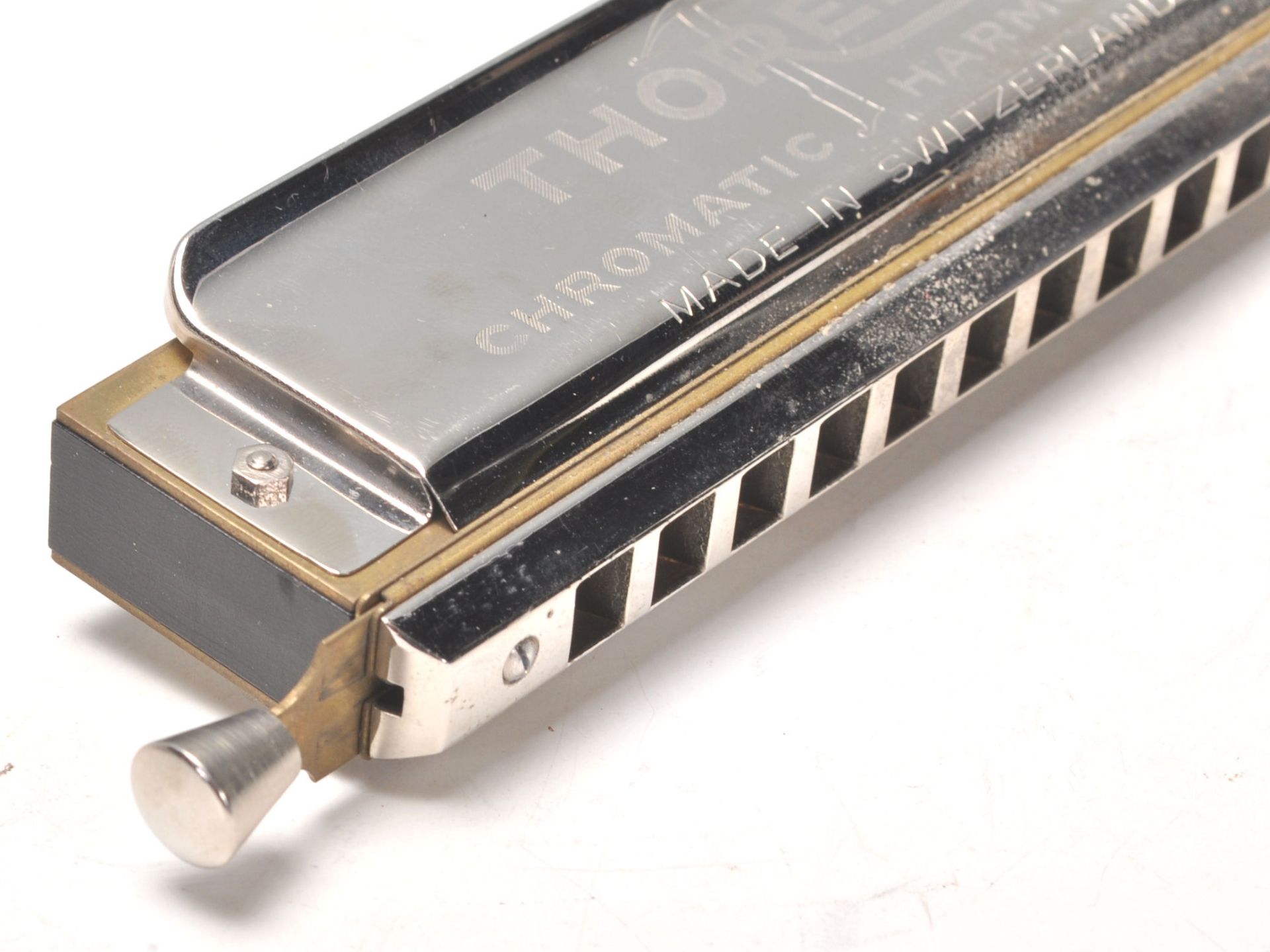 A good Thornes Chromatic Harmonica No. 12 made in Switzerland. In original box. - Bild 6 aus 6