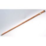 A vintage 20th Century bamboo sword stick / walking stick cane having root knot ball knob to top