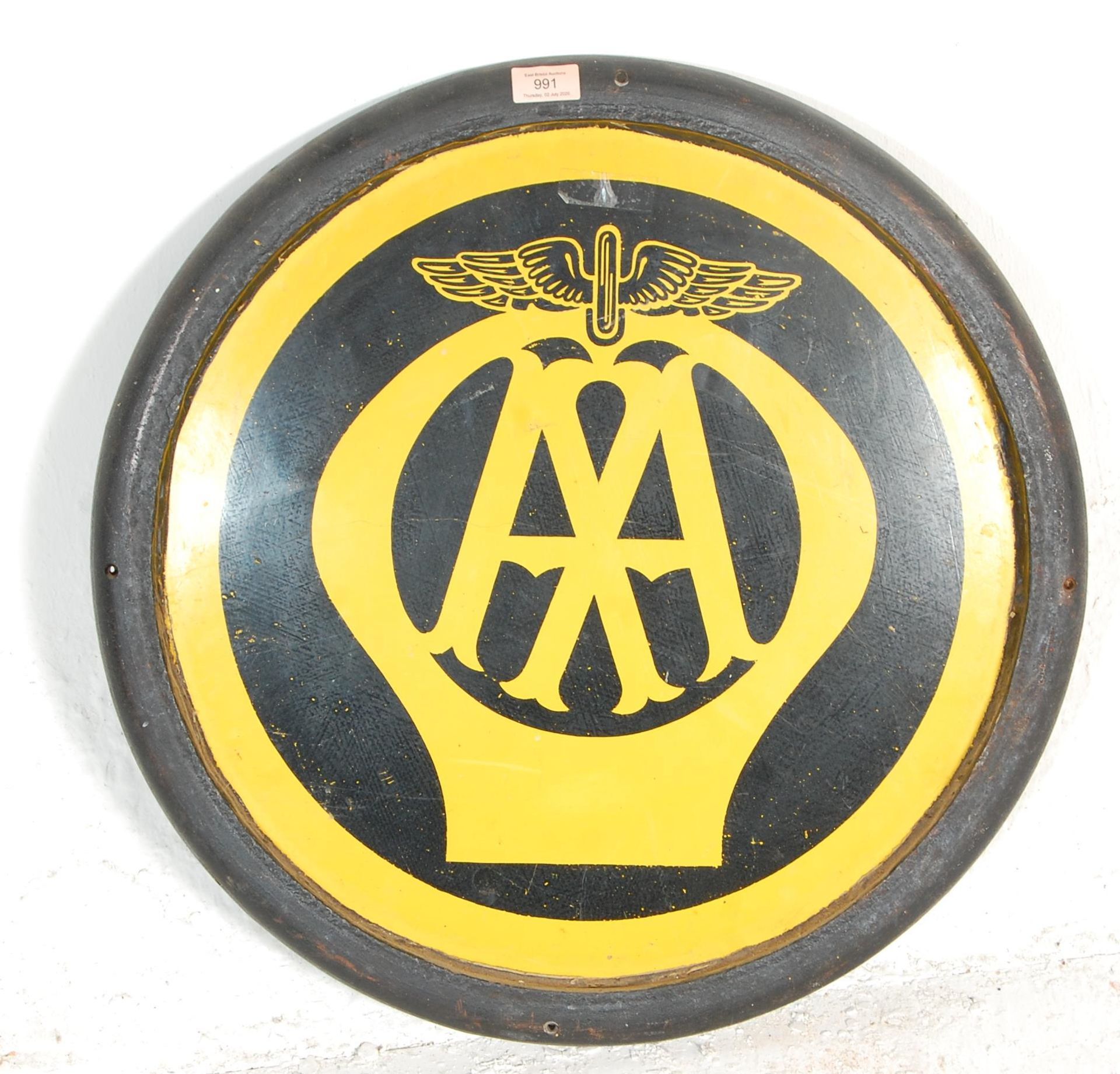 Automobile Association / AA - a rare original vintage unusual large cast iron ' AA ' road / garage