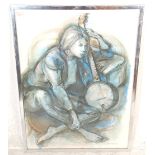 A Framed and glazed print painting by Sheldon Clyde Schoneberg entitled 'Angel Of Bleeker Street.