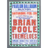RARE ORIGINAL BRIAN POOLE & THE TREMELOES POSTER